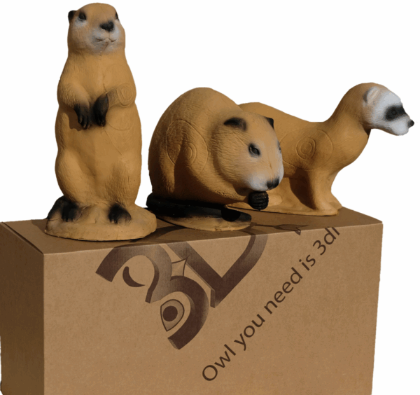 3Di Familypack, Set of The Littles (Mink, Muskrat and Prairie Dog)